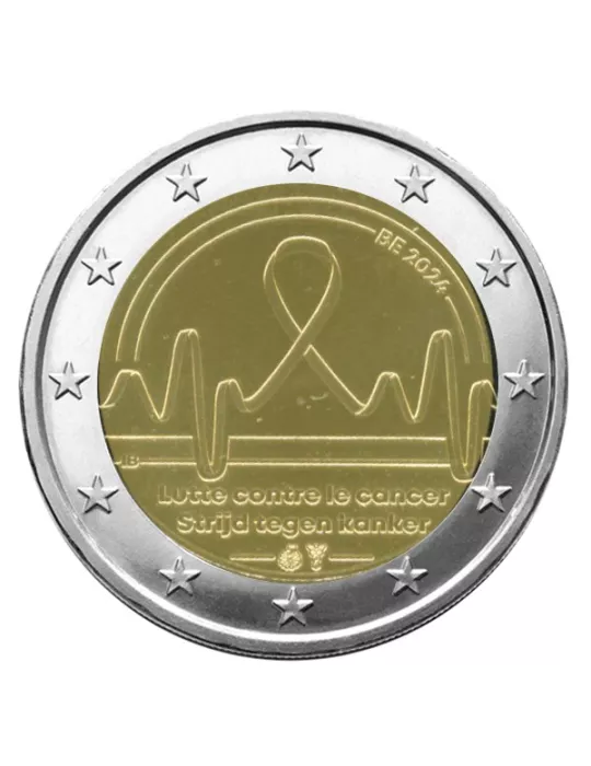 BU : 2 EURO COMMEMORATIVE 2024 COINCARD : BELGIQUE - LUTTE CONTRE LE CANCER (Version française))