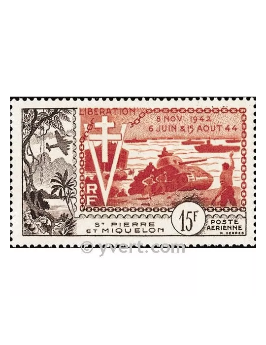 n° 22 - Timbre Saint-Pierre et Miquelon Poste aérienne