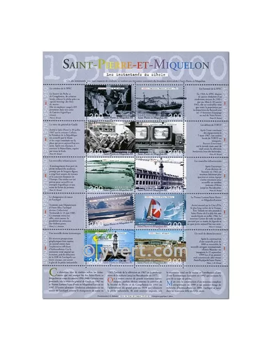 n° 9 - Timbre Saint-Pierre et Miquelon Bloc et feuillets