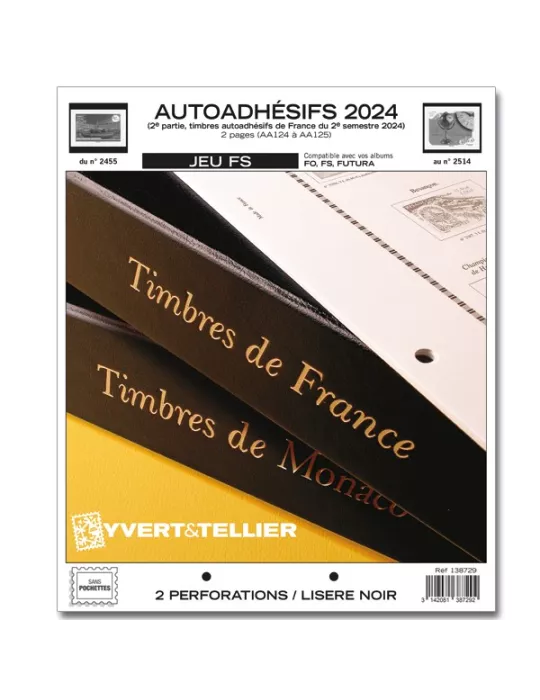FRANCE AUTOADHESIFS FS : 2024 - 2E SEMESTRE (JEUX SANS POCHETTES)