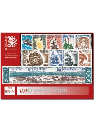 n° 48/54+PA29/37 - Timbre TAAF Année complète (1973/74)