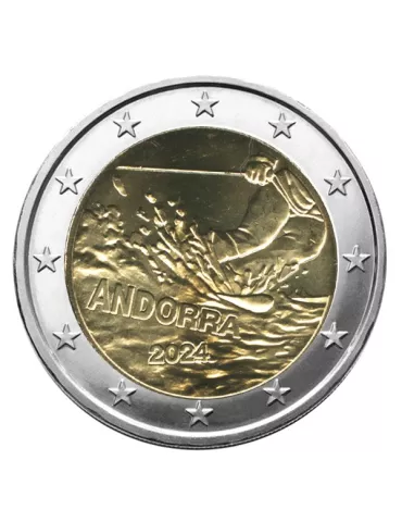 BU : 2 EURO COMMEMORATIVE 2024 : ANDORRE (100 Ans du ski à Andorre) 2