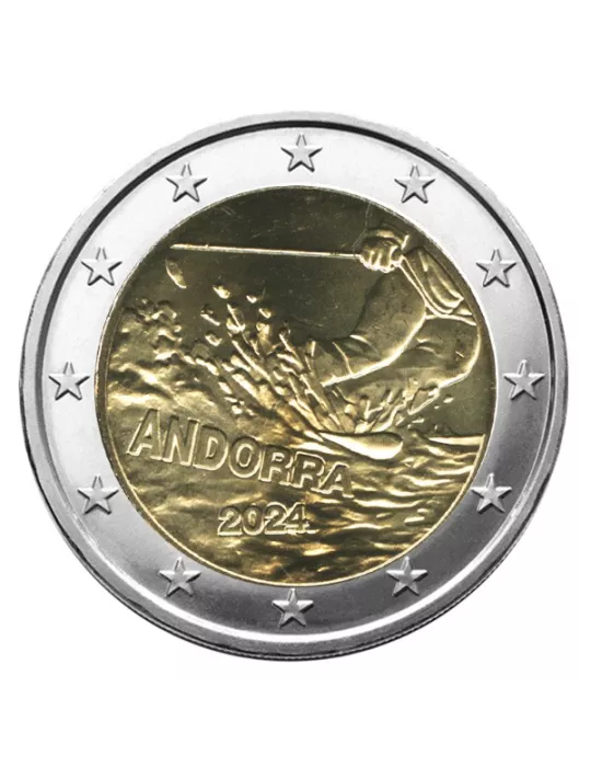 BU : 2 EURO COMMEMORATIVE 2024 : ANDORRE (100 Ans du ski à Andorre)