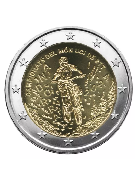 BU : 2 EURO COMMEMORATIVE 2024 : ANDORRE (Championnat du monde de VTT)