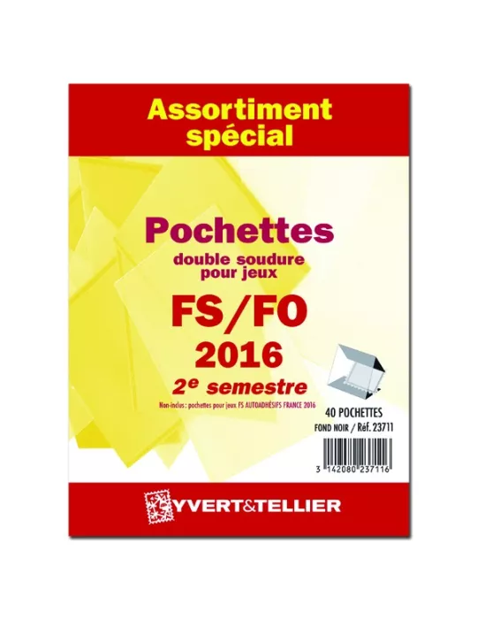 Assortiment de pochettes (double soudure) : 2016-2e semestre