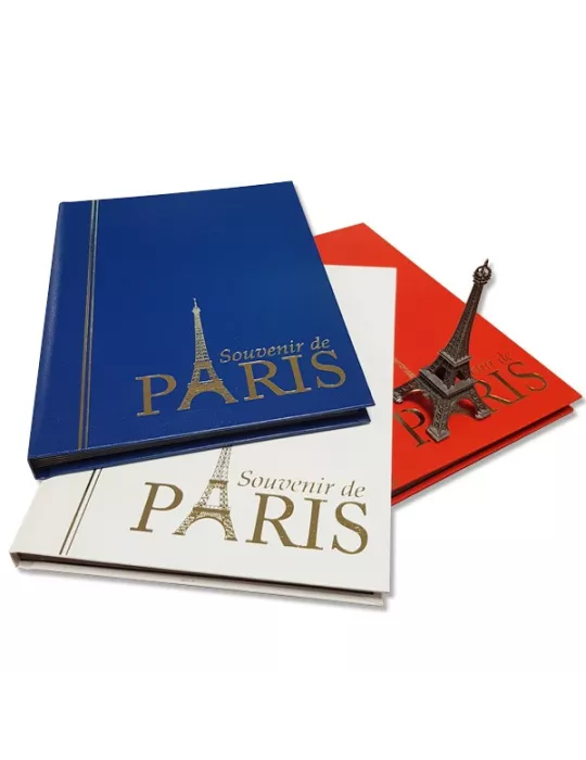 PERFECTA : Classeur fixe pour timbres Souvenir de Paris (Petit modèle-Pages Noires-16p.)