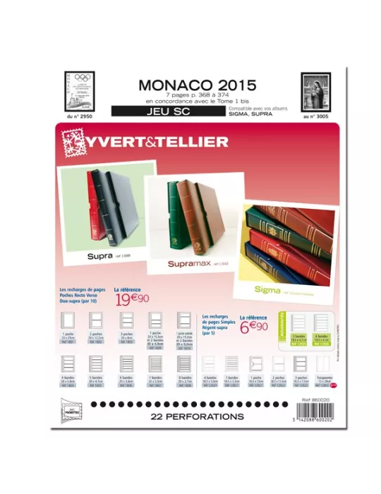MONACO SC : 2015 (JEUX AVEC POCHETTES)