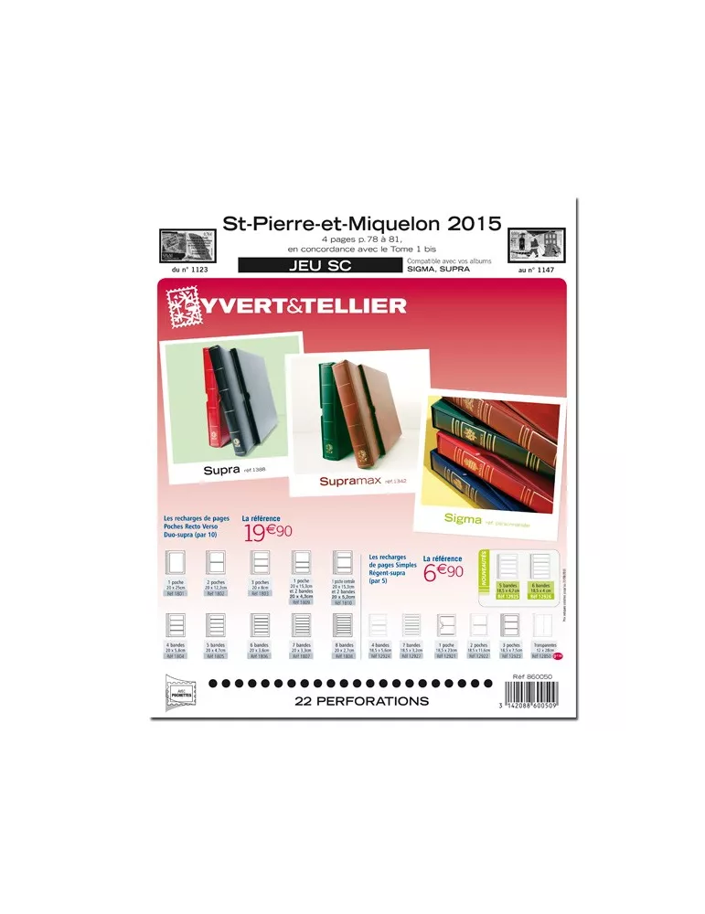 SAINT PIERRE ET MIQUELON SC : 2015 (JEUX AVEC POCHETTES)