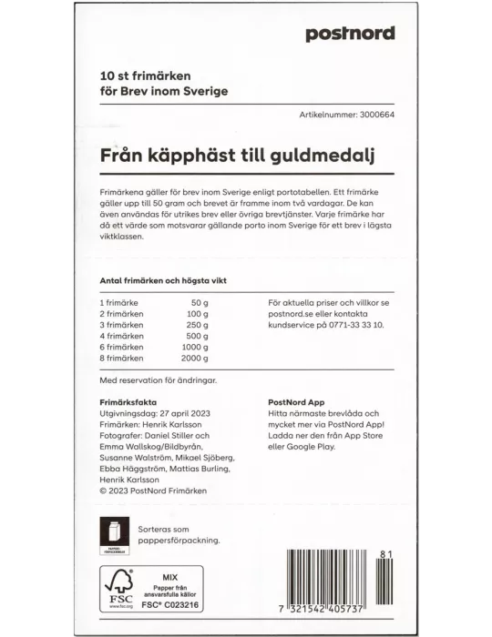 n° C3465 - Timbre SUEDE Carnets