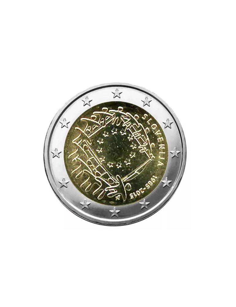 2 EURO COMMEMORATIVE 2015 : SLOVENIE (30E ANNIVERSAIRE DU DRAPEAU EUROPEEN)