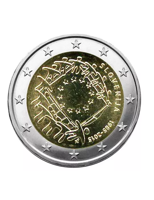 2 EURO COMMEMORATIVE 2015 : SLOVENIE (30E ANNIVERSAIRE DU DRAPEAU EUROPEEN)