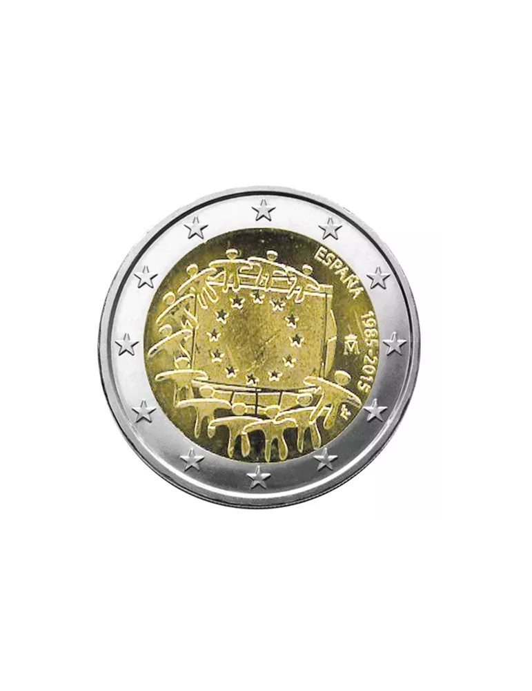 2 EURO COMMEMORATIVE 2015 : ESPAGNE (30E ANNIVERSAIRE DU DRAPEAU EUROPEEN)