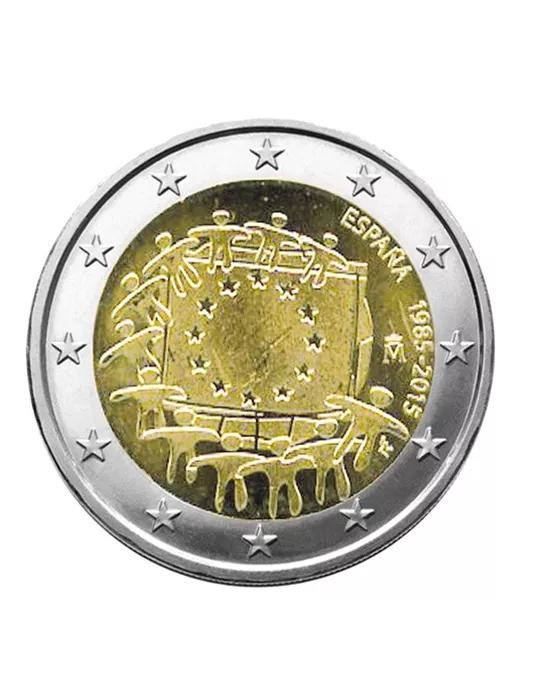 2 EURO COMMEMORATIVE 2015 : ESPAGNE (30E ANNIVERSAIRE DU DRAPEAU EUROPEEN)