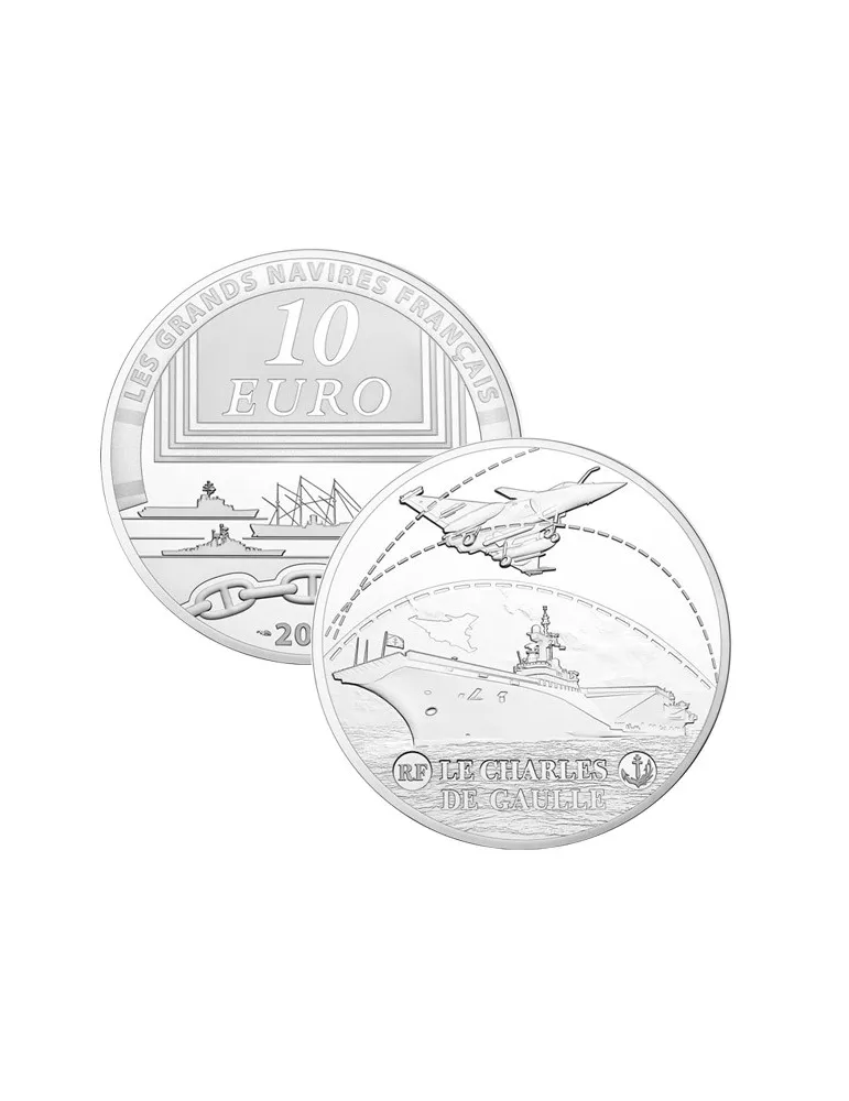 10 EUROS ARGENT - FRANCE - LE CHARLES DE GAULLE