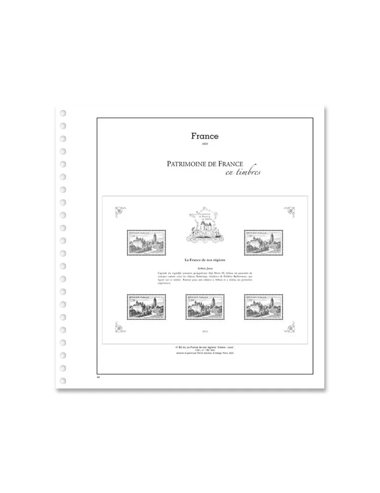PATRIMOINE DE FRANCE EN TIMBRES SC : 2023 (JEUX AVEC POCHETTES)