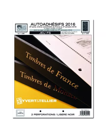 FRANCE AUTOADHESIFS FS : 2016 - 2E SEMESTRE (JEUX SANS POCHETTES)