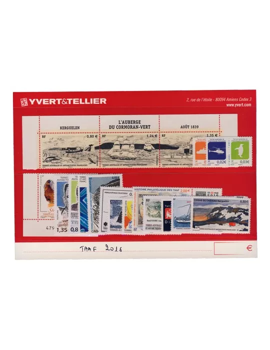 n° 761/794 - Timbre TAAF Année complète (2016)