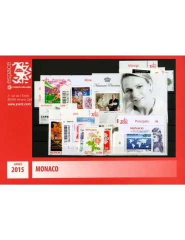 n° 2952/F3008 - Timbre Monaco Année complète (2015)