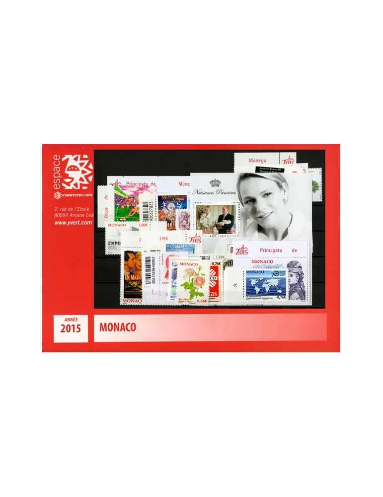 n° 2952/F3008 - Timbre Monaco Année complète (2015)