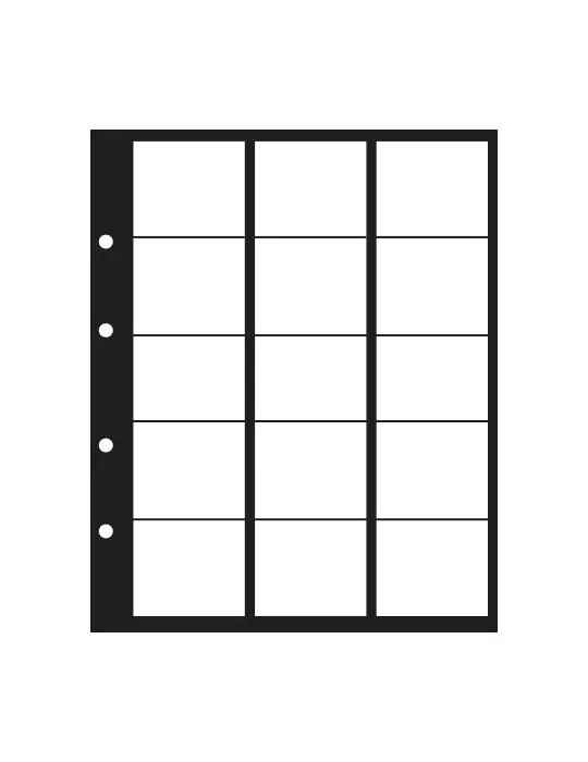 Feuilles avec intercalaires PREMIUM 15 CASES JUSQU´A 44 mm - SAFE® (x2)