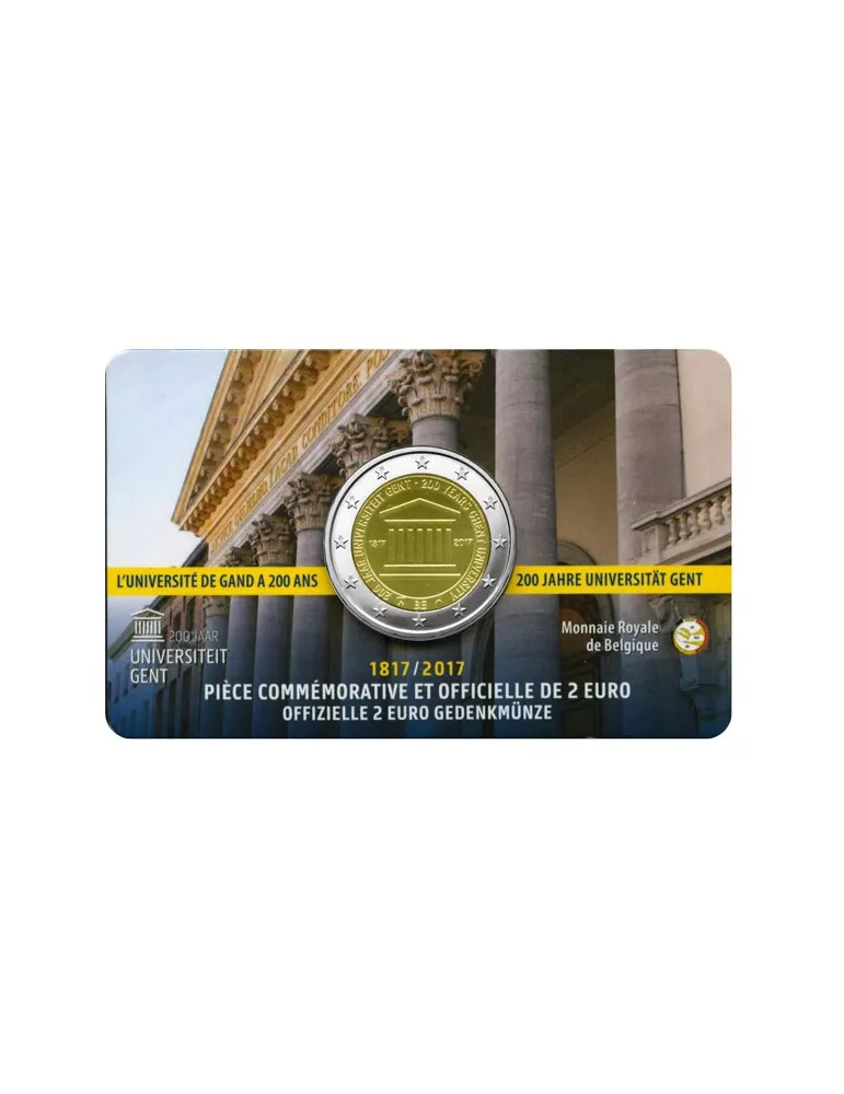 BU : 2 EURO COMMEMORATIVE 2017 : BELGIQUE - Université de Gand (Version francophone)