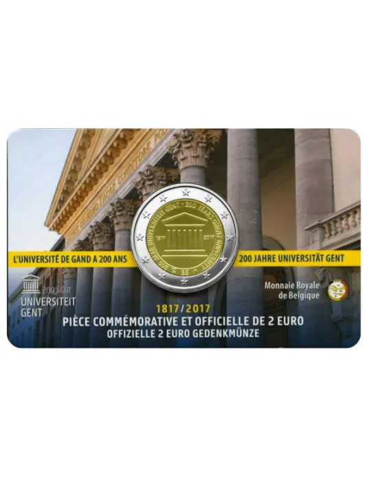 BU : 2 EURO COMMEMORATIVE 2017 : BELGIQUE - Université de Gand (Version francophone)