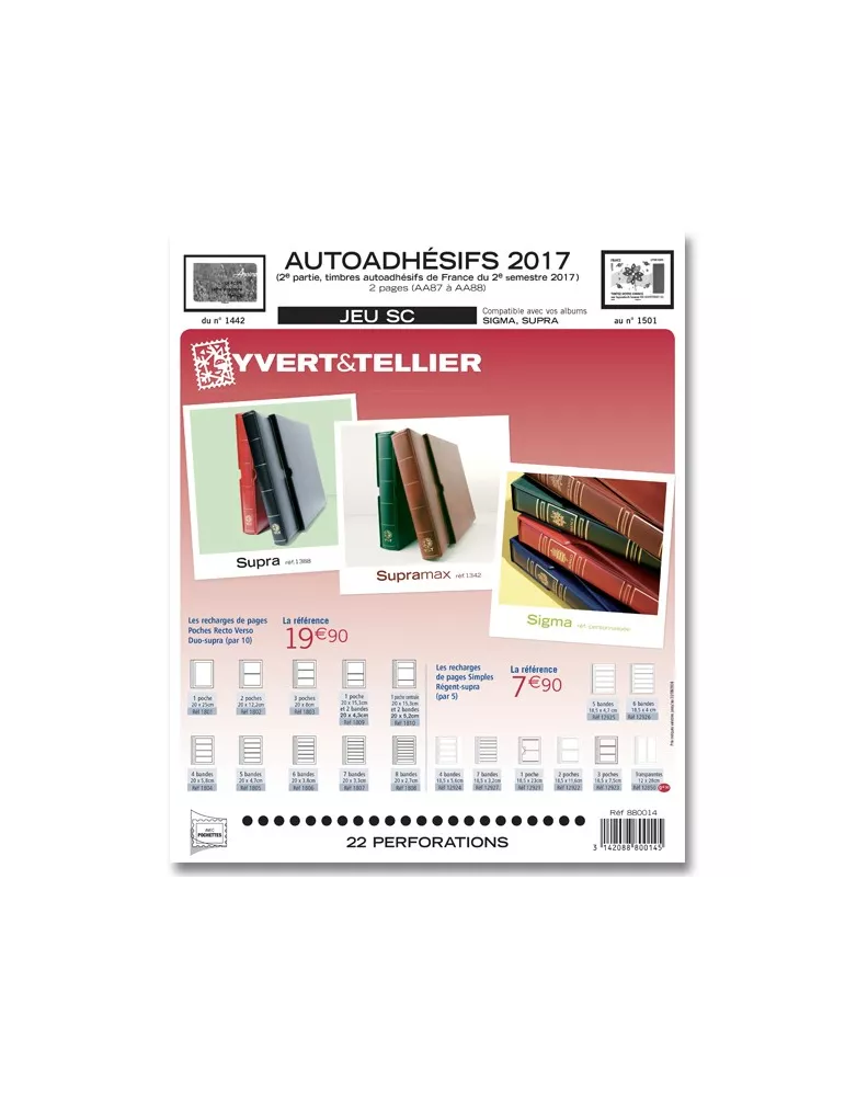 FRANCE AUTOADHESIFS SC : 2017 - 2E SEMESTRE (JEUX AVEC POCHETTES)