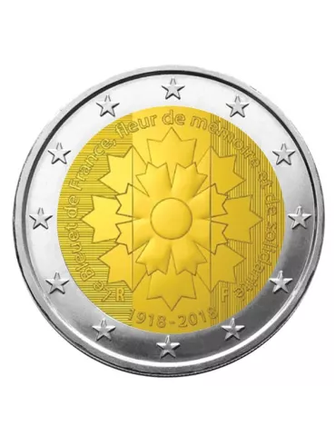 2 EURO COMMEMORATIVE 2018 : FRANCE (ARMISTICE ET BLEUET)