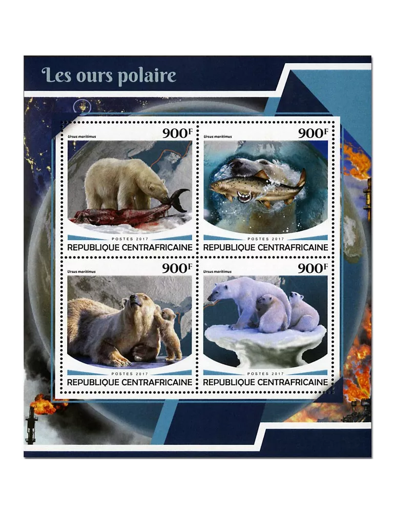 n° 5253/5256 - Timbre CENTRAFRIQUE Poste