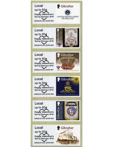 n° 80/85 - Timbre GIBRALTAR Timbres de distributeurs