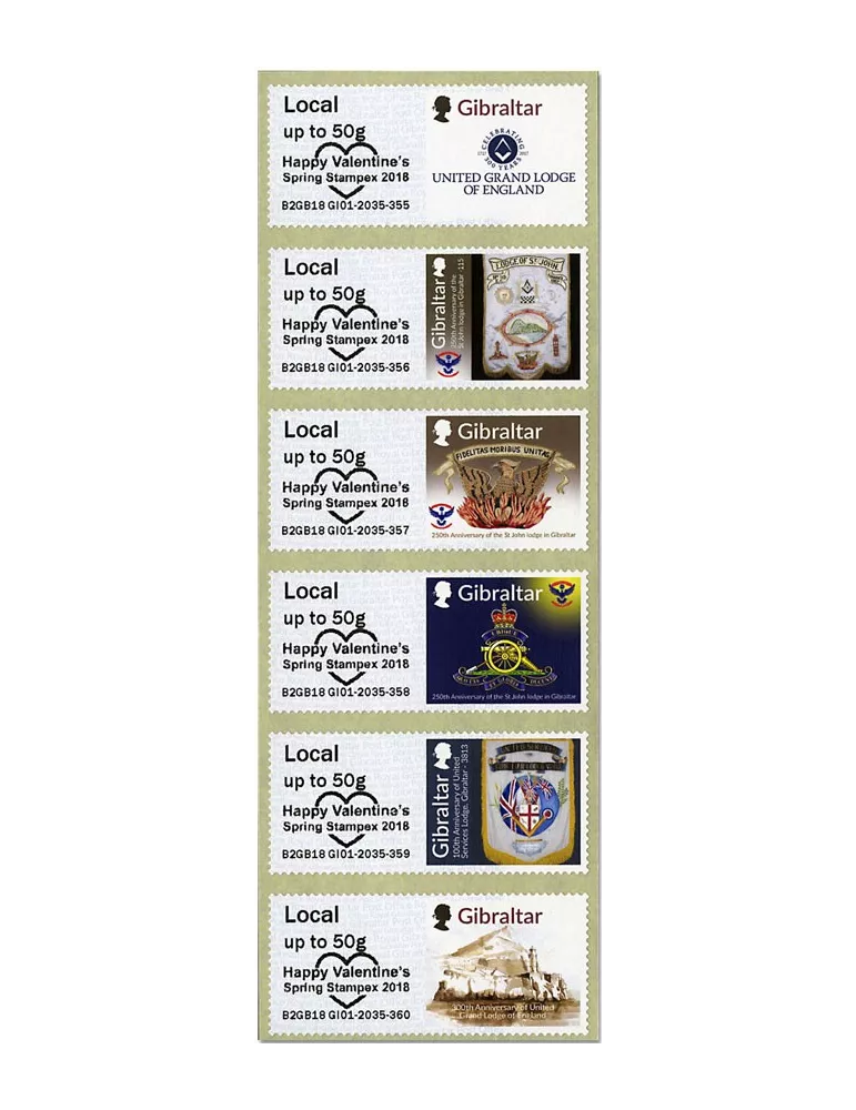 n° 80/85 - Timbre GIBRALTAR Timbres de distributeurs