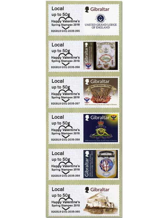 n° 80/85 - Timbre GIBRALTAR Timbres de distributeurs
