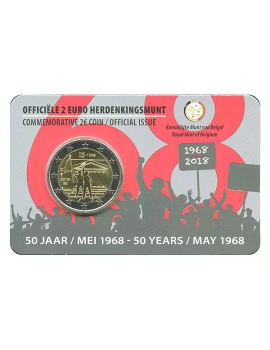 BU : 2 EURO COMMEMORATIVE 2018 : BELGIQUE - 50 ans Mai 68 (Version flamande)