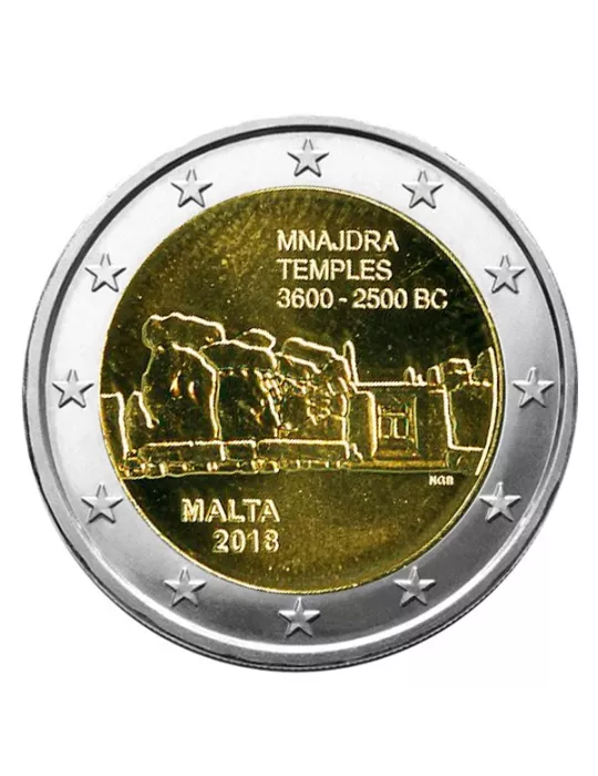 2 EURO COMMEMORATIVE 2018 : MALTE (Temples de Manjdra)