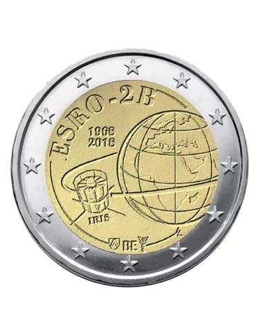 BU : 2 EURO COMMEMORATIVE 2018 : BELGIQUE - 50 ans Satellite Esro (Version flamande) 2