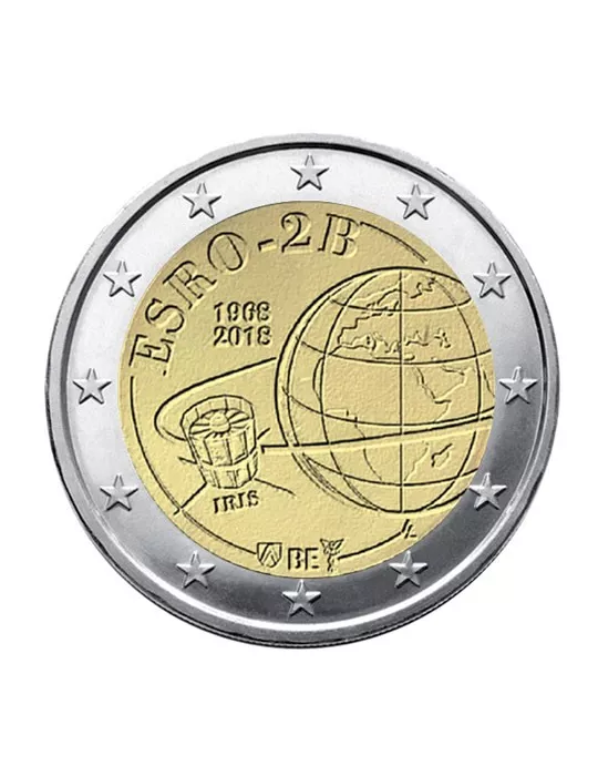BU : 2 EURO COMMEMORATIVE 2018 : BELGIQUE - 50 ans Satellite Esro (Version flamande)