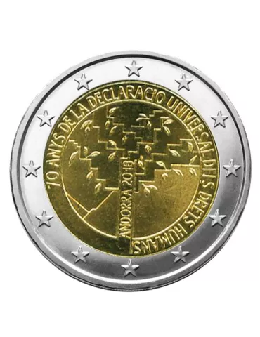 BU : 2 EURO COMMEMORATIVE 2018 : ANDORRE (70 ans Déclaration Universelle Droits de l´Homme) 2