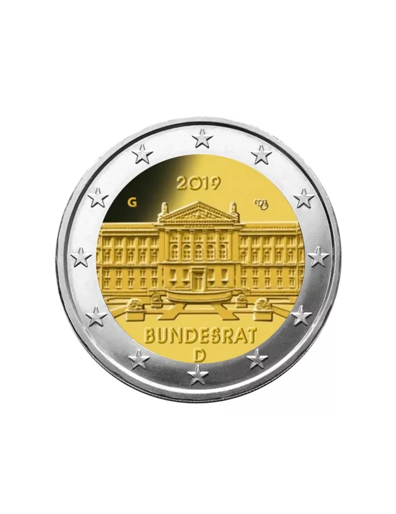 2 EURO COMMEMORATIVE 2019 : ALLEMAGNE (Bundesrat Conseil Fédéral Allemand) - (5 pièces)