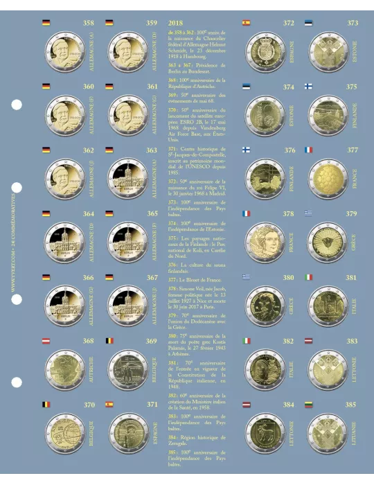 Recharges 2€ COMMÉMORATIFS (2018)