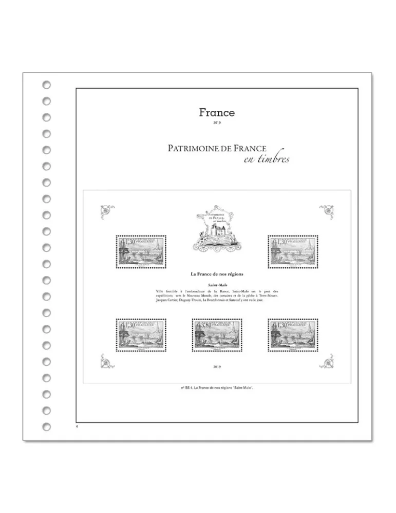 PATRIMOINE DE FRANCE EN TIMBRES SC : 2019 (JEUX AVEC POCHETTES)