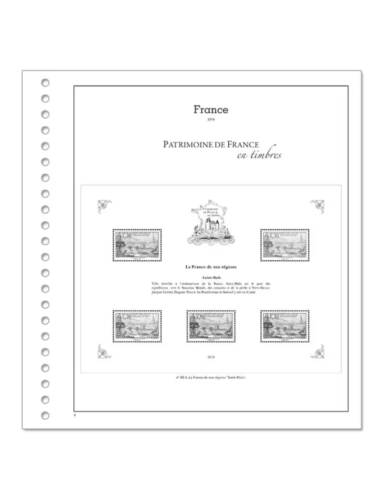 PATRIMOINE DE FRANCE EN TIMBRES SC : 2019 (JEUX AVEC POCHETTES)