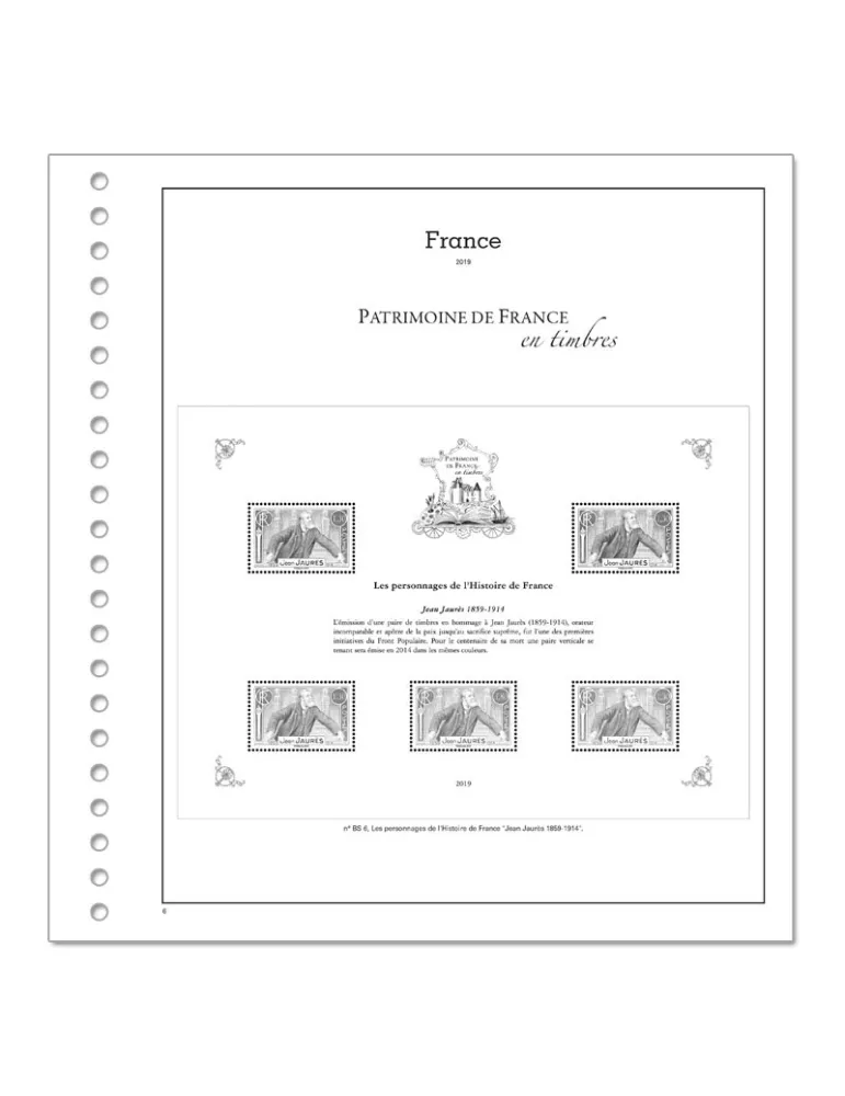 PATRIMOINE DE FRANCE EN TIMBRES SC : 2019 (JEUX AVEC POCHETTES)