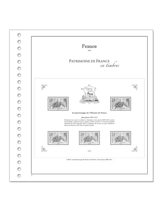 PATRIMOINE DE FRANCE EN TIMBRES SC : 2019 (JEUX AVEC POCHETTES)