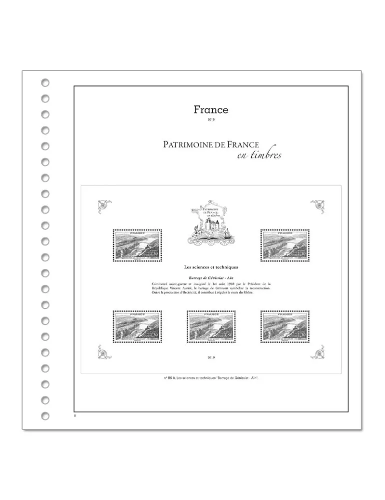 PATRIMOINE DE FRANCE EN TIMBRES SC : 2019 (JEUX AVEC POCHETTES)
