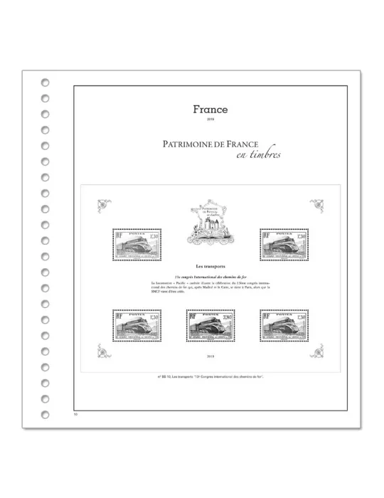 PATRIMOINE DE FRANCE EN TIMBRES SC : 2019 (JEUX AVEC POCHETTES)
