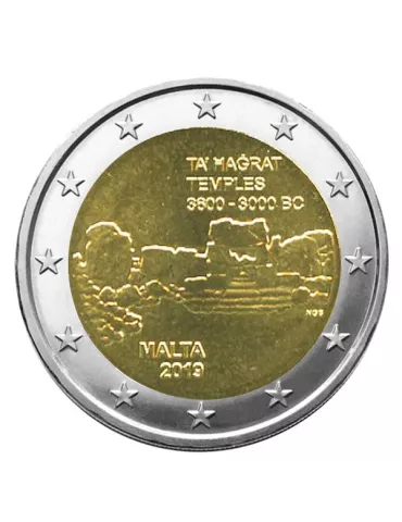 2 EURO COMMEMORATIVE 2019 : MALTE (Temples de Ta´ Hagrat)