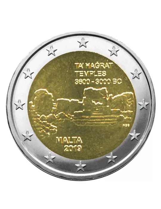 2 EURO COMMEMORATIVE 2019 : MALTE (Temples de Ta´ Hagrat)