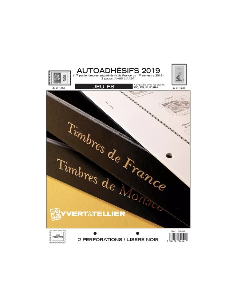 FRANCE AUTOADHESIFS FS : 2019 - 1ER SEMESTRE (JEUX SANS POCHETTES)