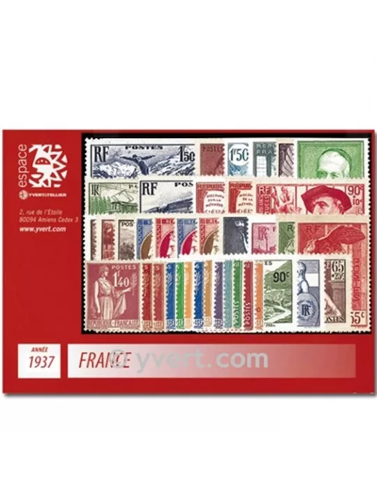 n° 334/371 - Timbre France Année complète (1937)