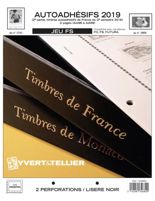 FRANCE AUTOADHESIFS FS : 2019 - 2E SEMESTRE (JEUX SANS POCHETTES)